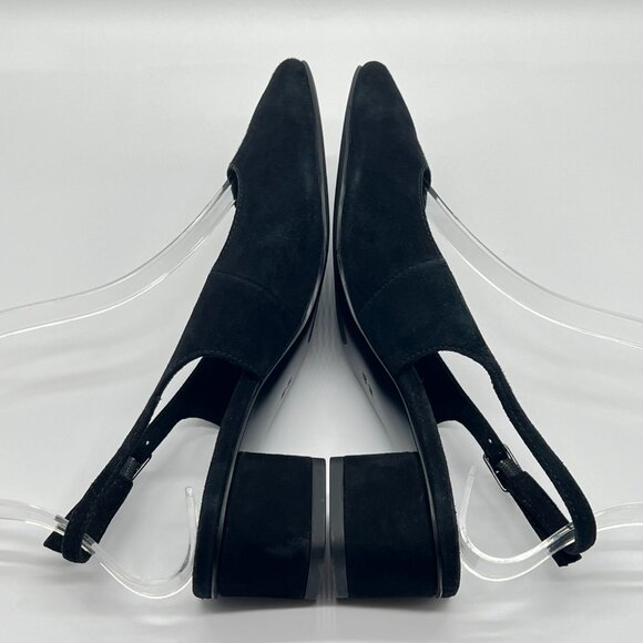 Vaneli Womens Size 6.5 Black Suede Leather Slingback Low Pumps Heels Shoes - Picture 7 of 12